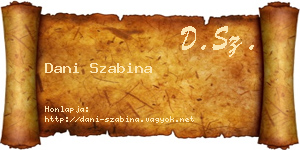 Dani Szabina névjegykártya