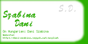 szabina dani business card